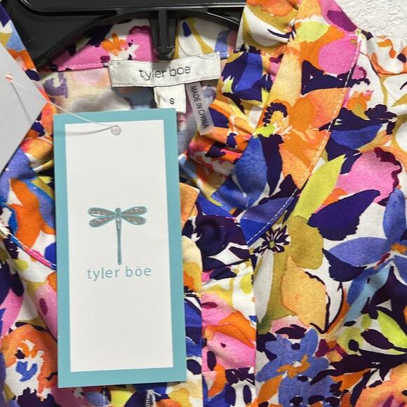 Tyler Boe Julia Woven Mandarin Collar Sleeveless Scallop Ruffle Blouse SIZE S - Picture 5 of 5